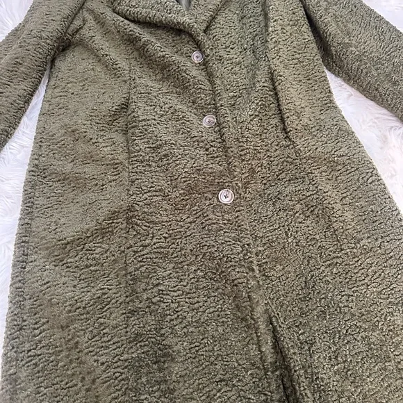 NWT American Eagle Outfitters Olive Teddy Jacket - Picture 2 of 8